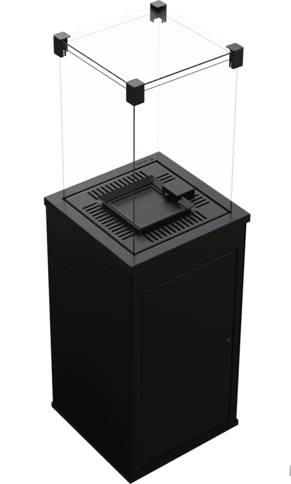 Газовый нагреватель Kratki PATIO Mini/G31/37Mbar/CZ/P, стекло, черное тиснение, с пультом управления