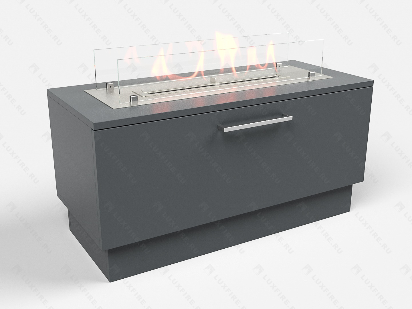 Тумба универсальная Lux Fire "Варвара" 800, графит, с биокамином 450 XS по цене 52 800 руб.