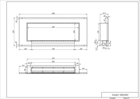 Биокамин "Русский огонь" Голд 1200V встраиваемый по цене 42 800 руб.