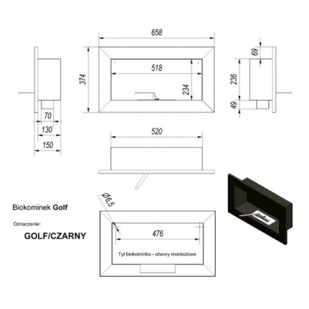 Биокамин Kratki GOLF HORIZONTAL по цене 132 руб.