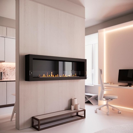 Биокамин SteelHeat WALL ONE 1700 черный, стекло, стемалит по цене 94 710 руб.